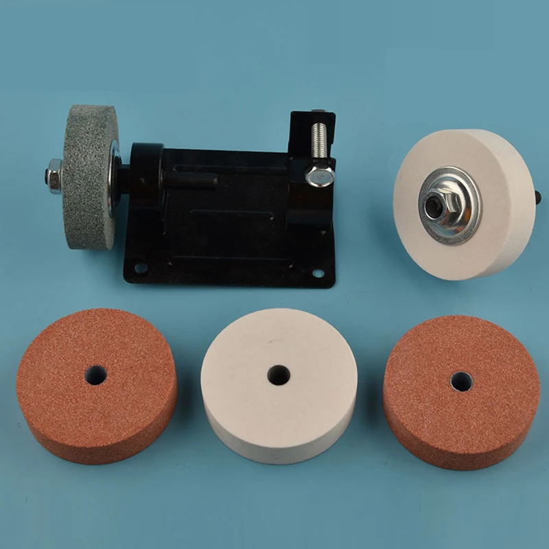 Kit Conversion Perceuse En Meuleuse/ponceuse Iyalezirk - Support + Meules Corindon Et Chlorure - Type A