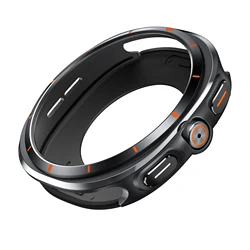 Premium Aluminium Alloy Protective Watch Case - Ultra Protector Accessories for Galaxy watch 8 40mm (Black orange)