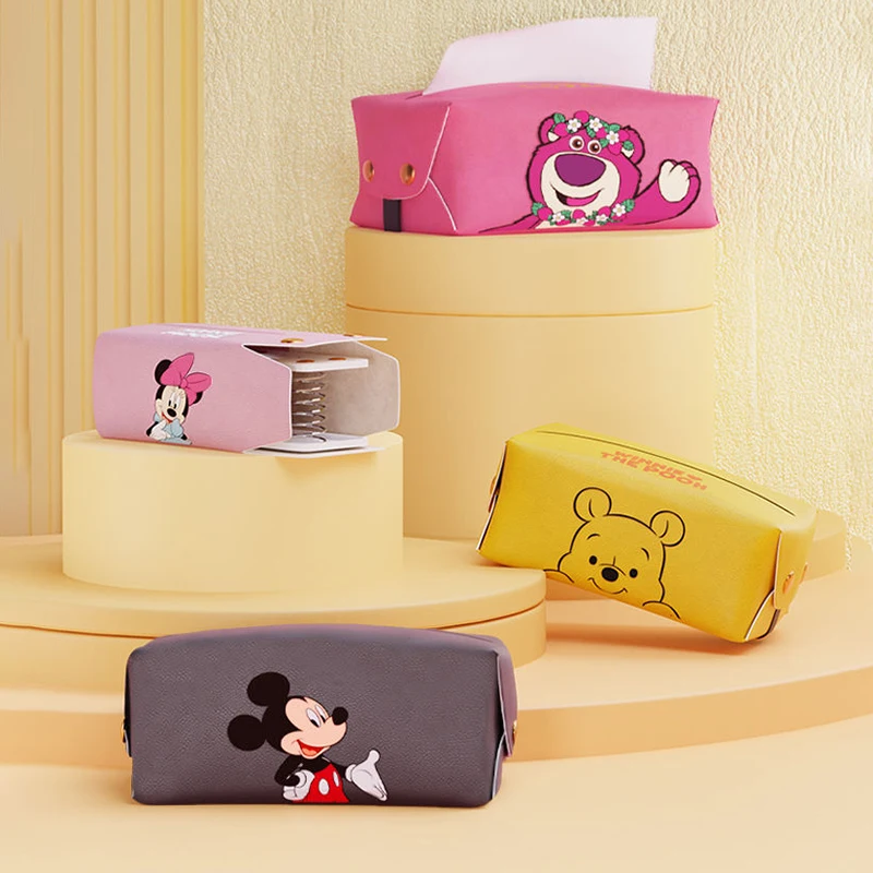 

Kawaii Disney аниме автомобиль салфетки коробка Минни Микки Автомобильный интерьер кожаный подвесной Тип коробка салфеток мультфильм автомобиль аксессуары