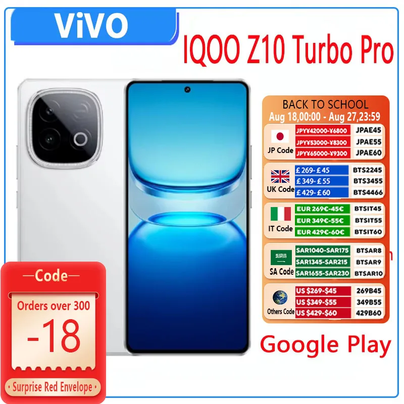 IQOO Z10 Turbo Pro 5G Mobile Phone 6.78'' 144Hz AMOLED Screen