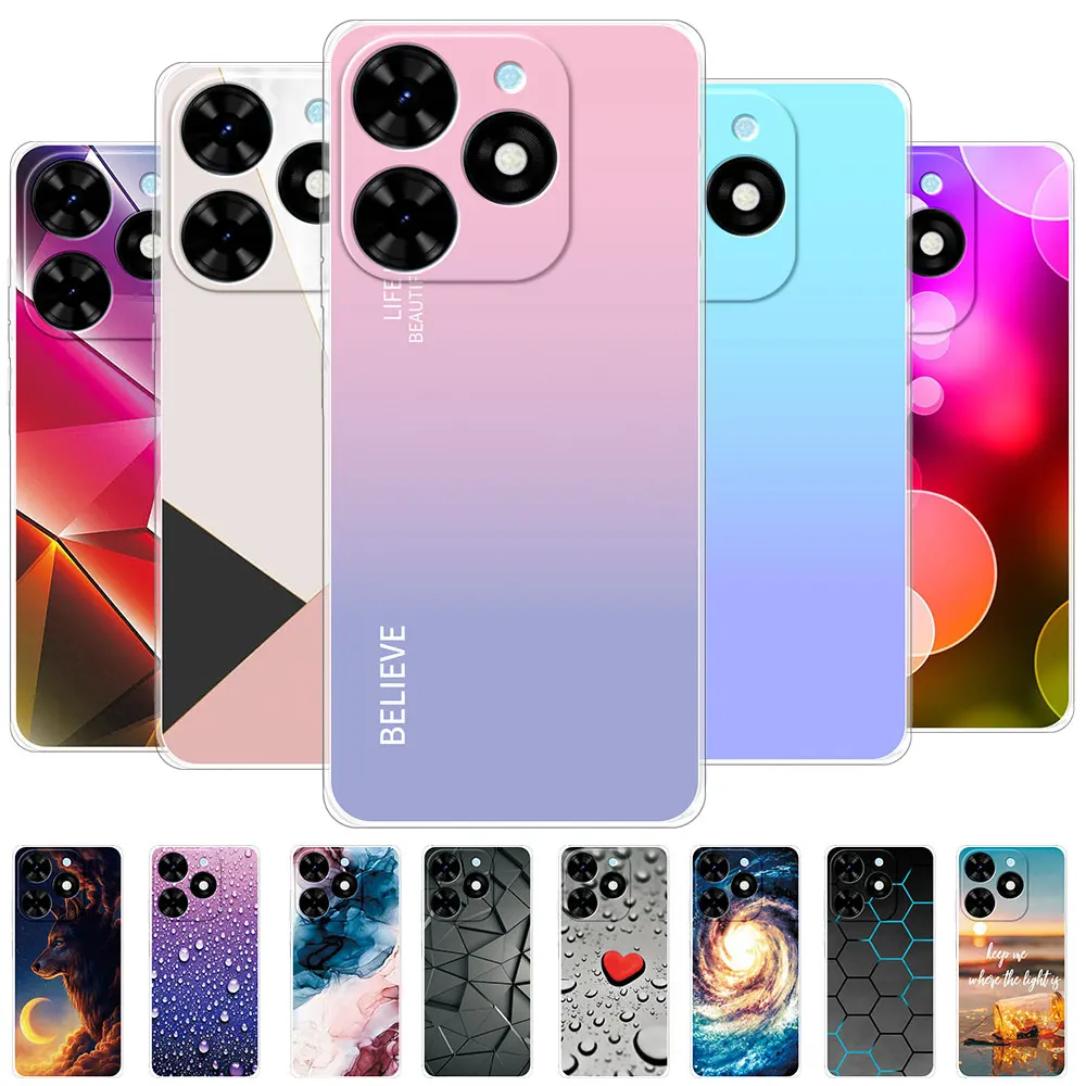 Per Tecno Spark 20 Pro Custodia Trasparente Per Tecno Spark 20C 10C Custodia Morbida In Silicone Trasparente Funda O Tecno Spark 10 Pro Coque