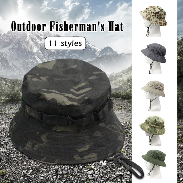 Camouflage Wide Brim Light Portable Fisherman Hat for Climbing