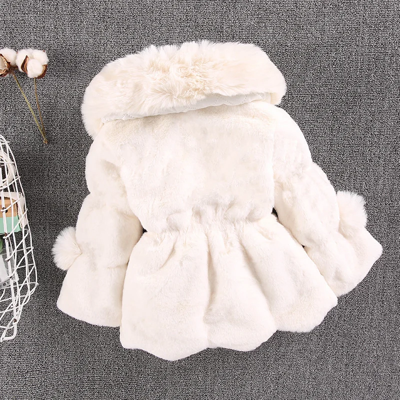 Children Clothes Girls Fleece Coat Winter Kids Plus Velvet Outerwear Baby Cold Warm Snowsuit Thickened Solid Jackets 2-8 Years