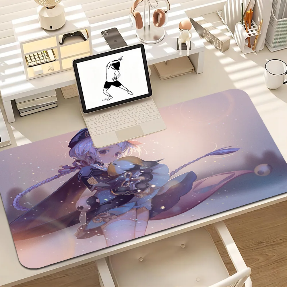 Qiqi Genshin Impact Custom Skin Desktop Desk Mat Kawaii Gaming Accessories Students Writing Pad for PC Computer Table 4