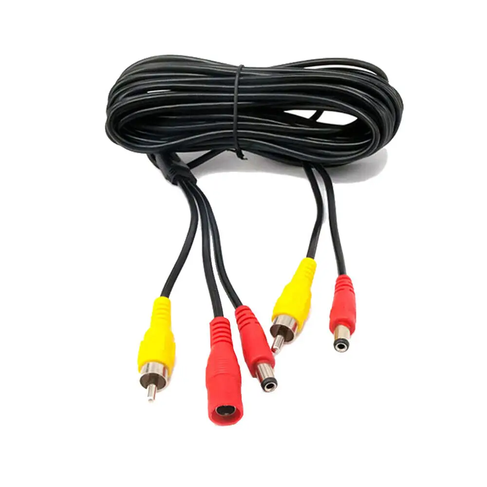 Câble d'extension vidéo RCA pour voiture, 2 en 1, 6 m/10m/15m, pour sauvegarde de ligne de caméra