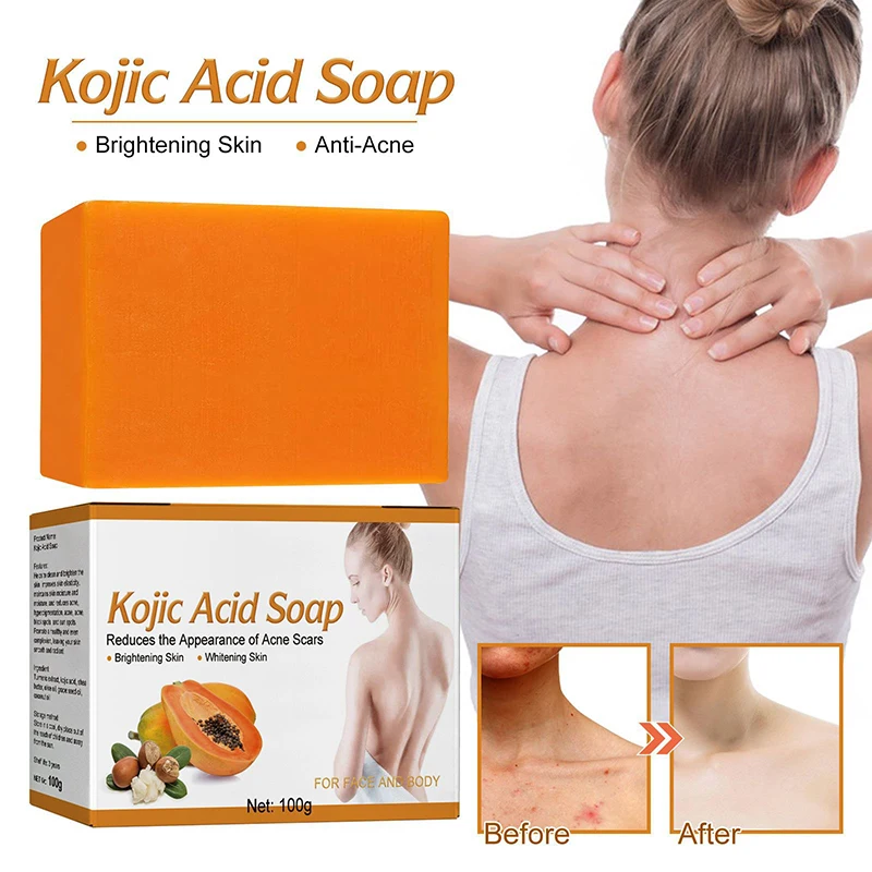 

Kojic Acid Soap Face Body Whitening Brighten Anti Aging Remove Acne Deep Cleaning Oil Control Handmade Soap Skin Care 100g