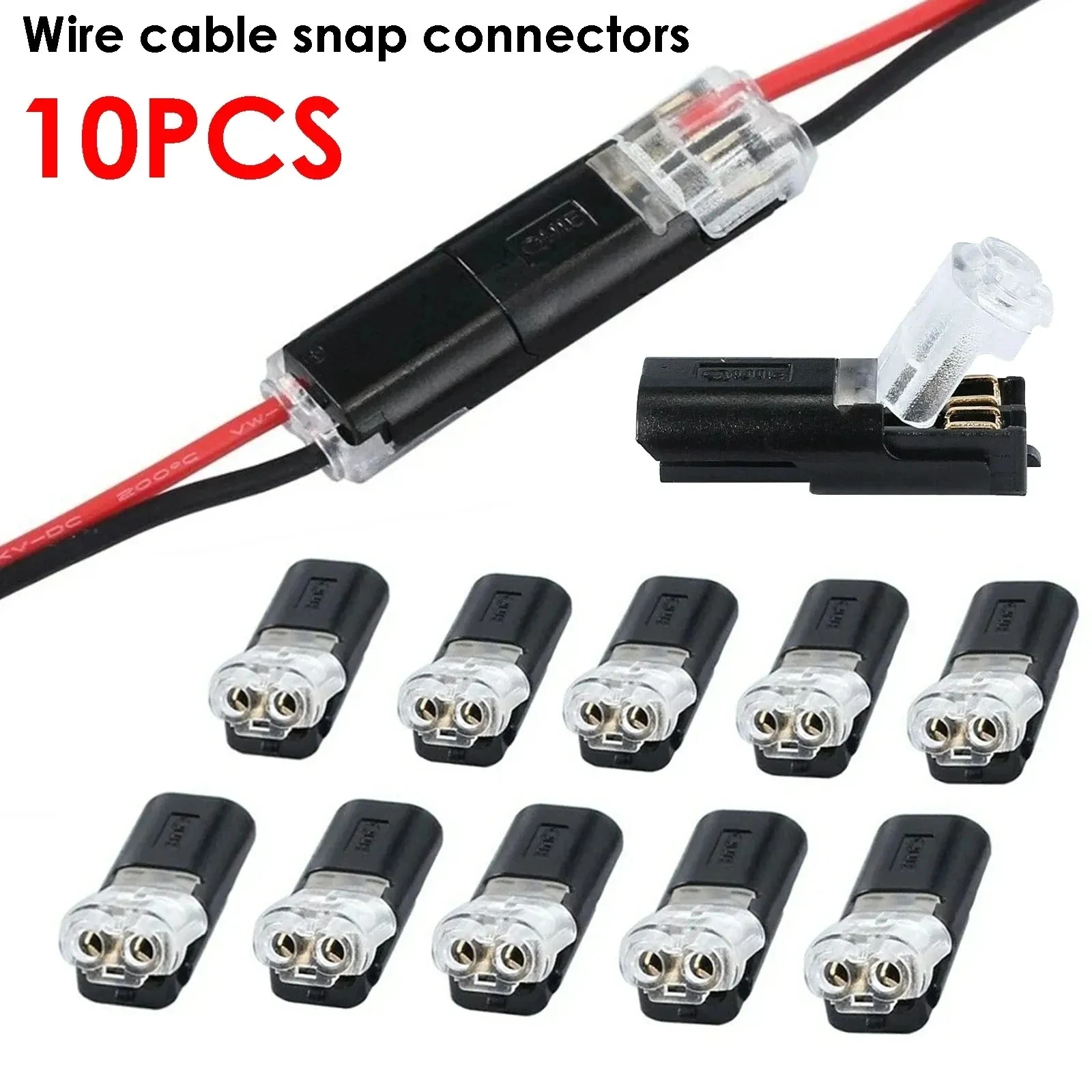

10pcs 2 Pin Way Plug Wire Cable Snap Connectors Car Waterproof Electrical Connector Strip Terminal Connection Clamp