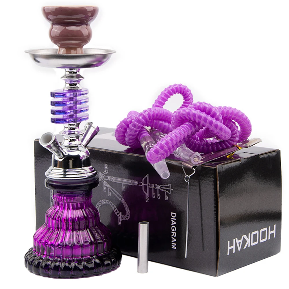 Arabian 4 layers Hookah Set Hookah Accessories Hookah Set Glass Shisha Double Hose Pipe Ceramic Bowl Portable 2 Hoses Pipe