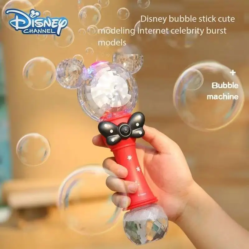 Miniso Cartoon Mickey Mouse Automatic Blowing Bubble Stick Lighting&music Waterproof Toy For Kids bubble blowing toy