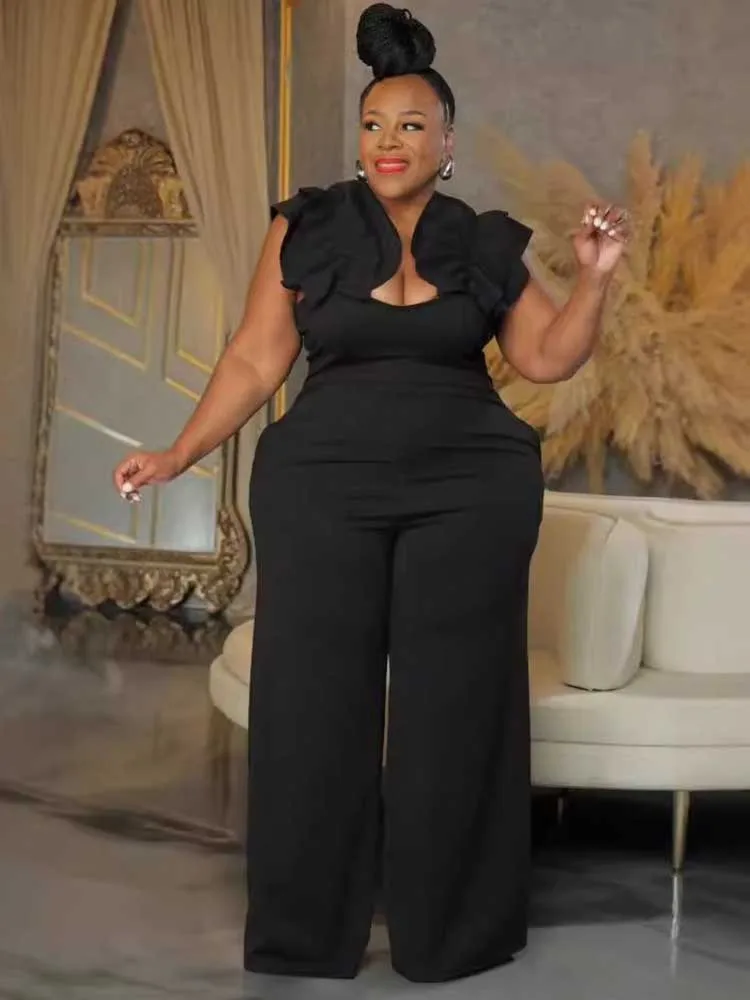 Women Elegant Long Jumpsuits One Piece Outfits Female Jumpsuit Solid Backless Streetwear Zipper Plus Size Summer Jumpsuit Pant 3