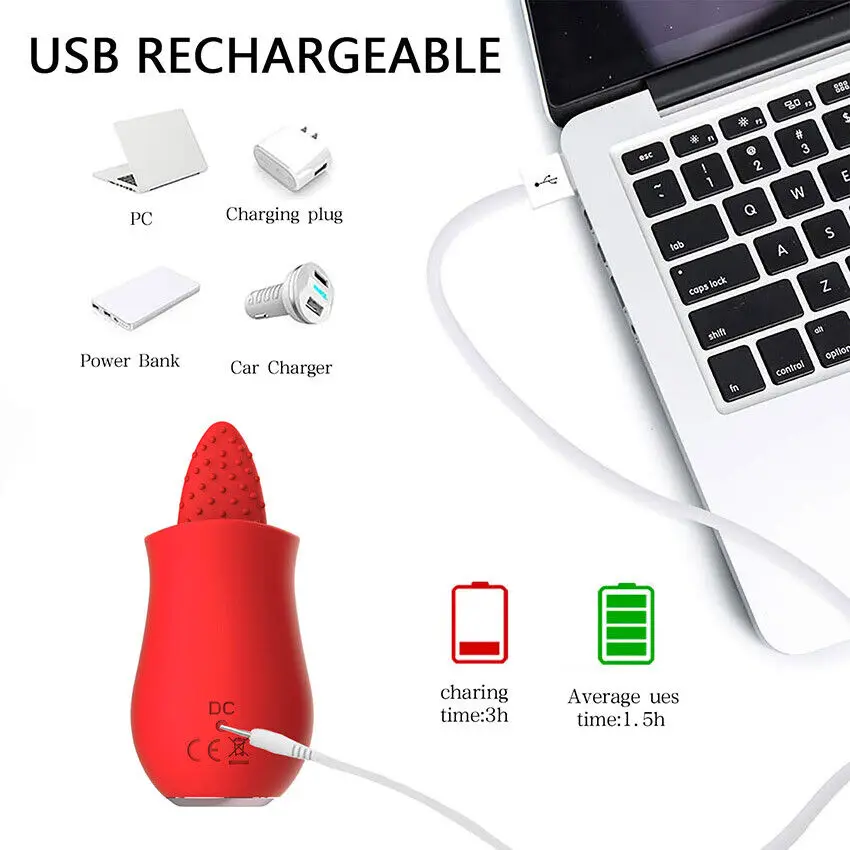 Stimulateur clitoridien puissant Spot Vibrator G, masseur à lécher, 10 modes, langue douce N_voghion.com
