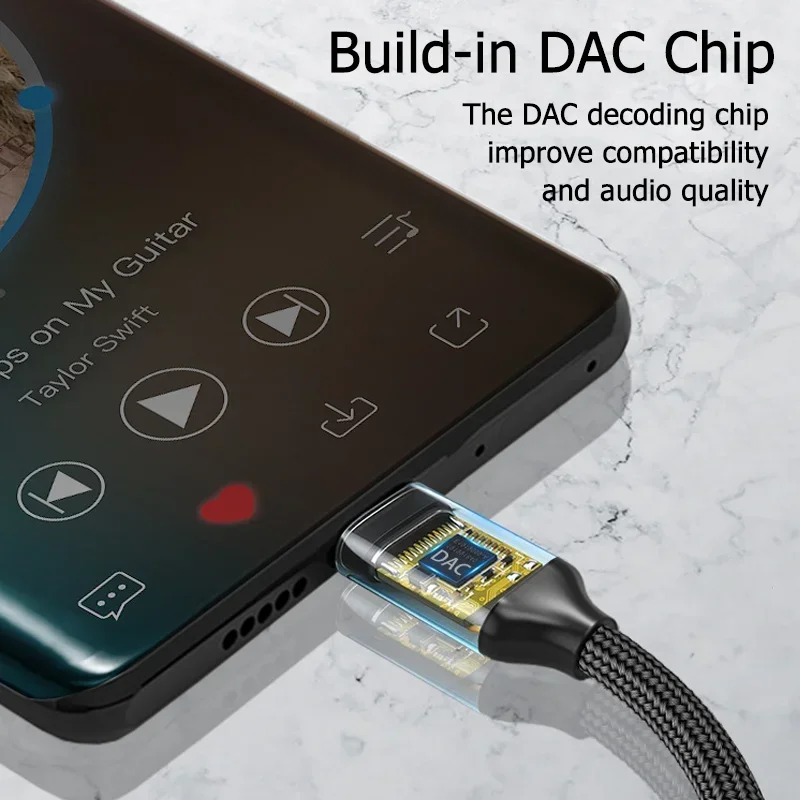 USB to 3.5mm Adapter USB Type-C to 3.5mm Jack Audio Adapter Cable for Samsung Galaxy S23 S22 S24 Ultra Earphone Converter for Google Pixel 7a 7 8 Pro