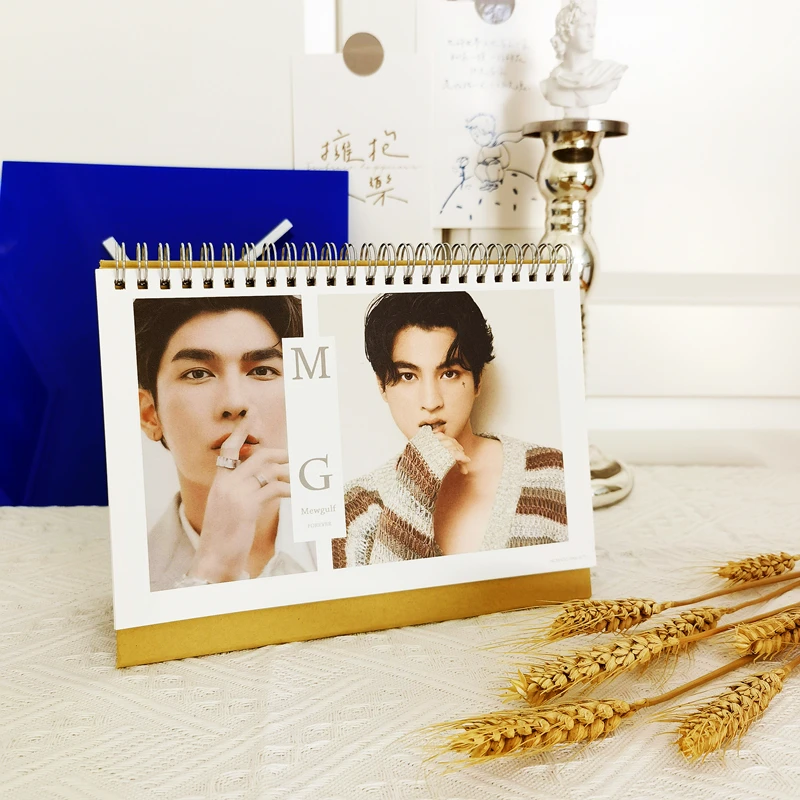 

Thailand Stars Drama Mewgulf Gulf Kanawut Mew Supassi Calendar Desk Standing Calendar Simple Planner Decoration Planner Calendar