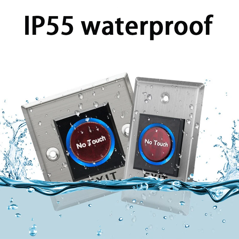 Contactless Infrared Sensor Door Switch DC12V Stainless Steel Panel Exit Button NO/NC/COM Gate Opener Access Control Accessory