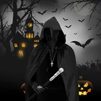 Halloween Plague Doctor Mask And Cloak Costume Props Long Nose Beak Leather Masks For Adult Reaper Cloak Medieval For Party Gift 3
