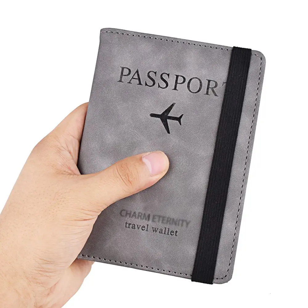 ID 은행 카드 동전 지갑 문서 정리함 케이스 RFID 차단 지갑 케이스, 여권 거치대 여권 커버, 여권 북