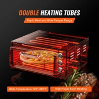 VEVOR Four à Pizza Électrique de Comptoir de 40,6 cm, Machine à Pizza d'Intérieur en Acier Inoxydable, avec Pierre et Poignée, Température Maximale de 350 °C, pour Cuisine, Restaurant, Maison 3