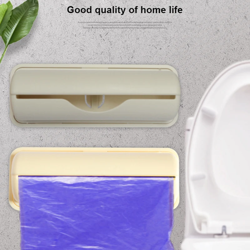 Trash Bags Storage Box Wall Mounted Kitchen Bathroom Plastic Garbage