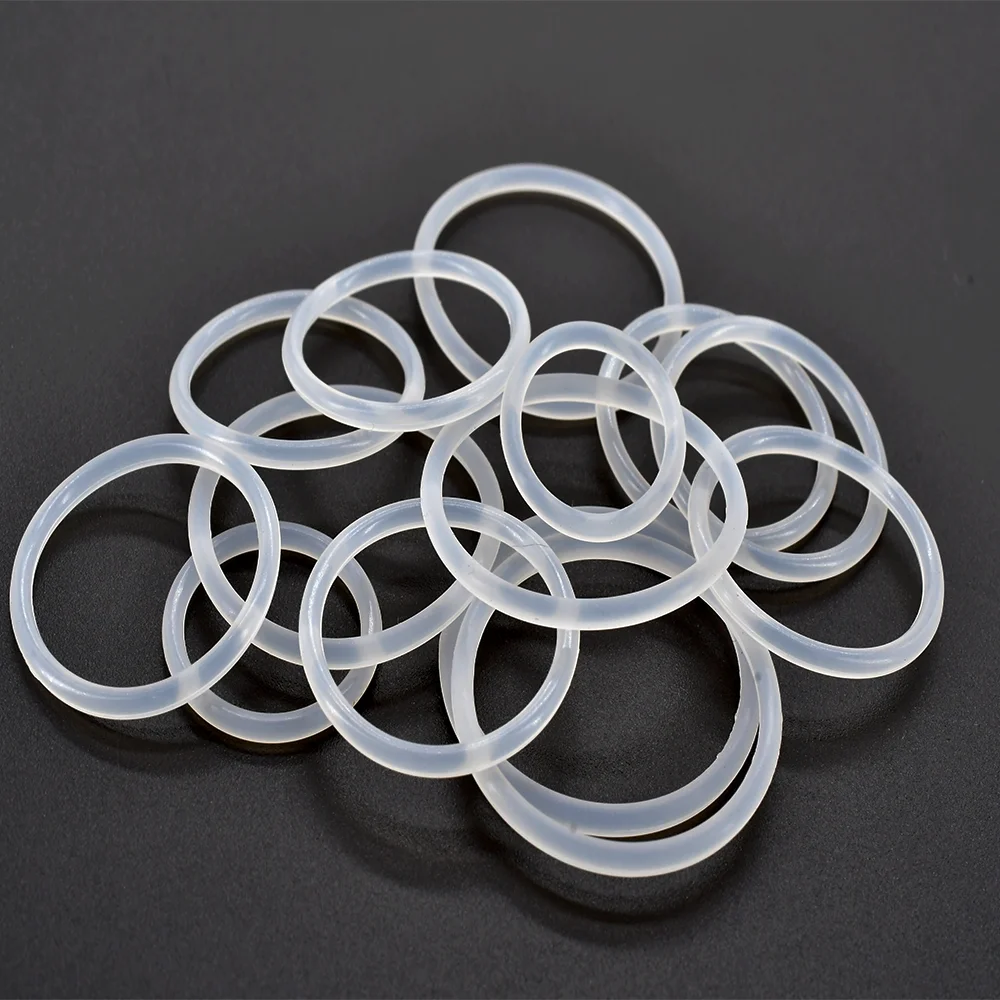 500/800/1200PCS 흰색 실리콘 O-링 씰 두께 OD6 40MM CS 2MM O 링 씰 절연 가스켓 와셔 원형