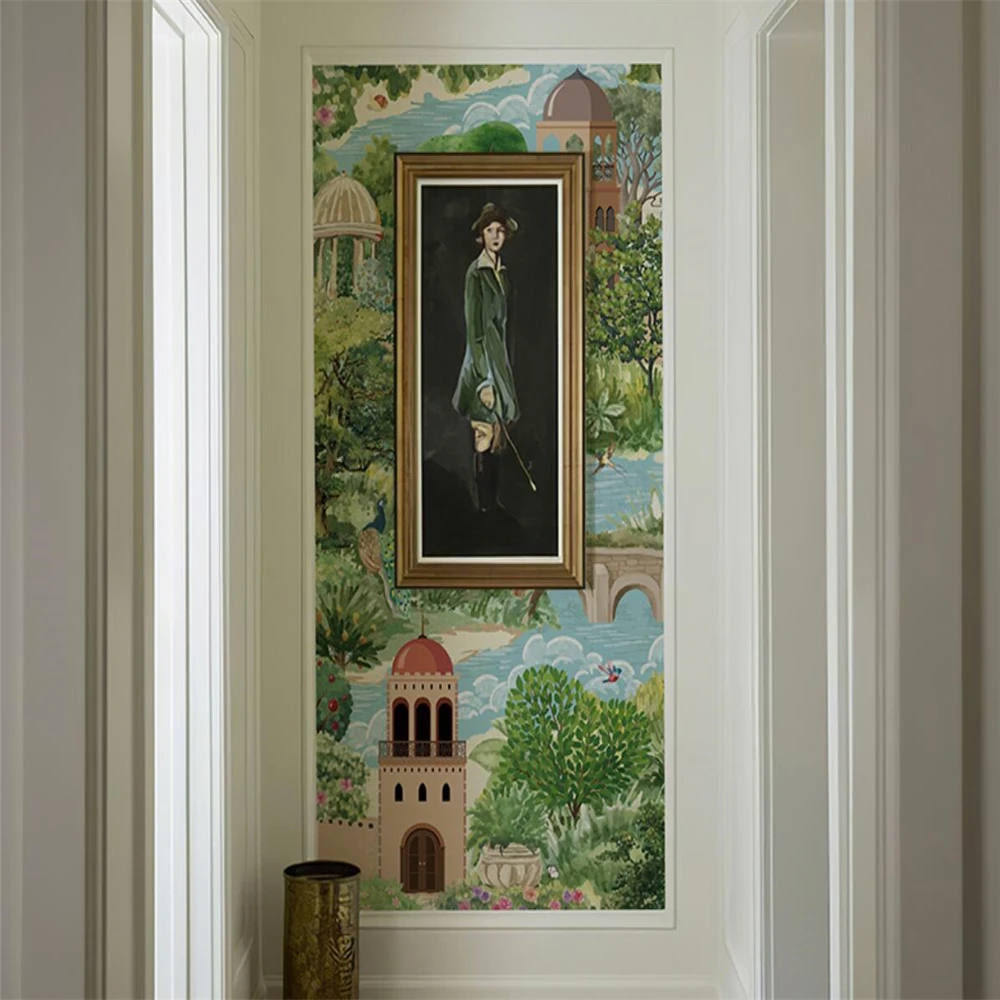 Custom Art Photo Mural Wallpaper for Living Room - American Countryside Garden Design