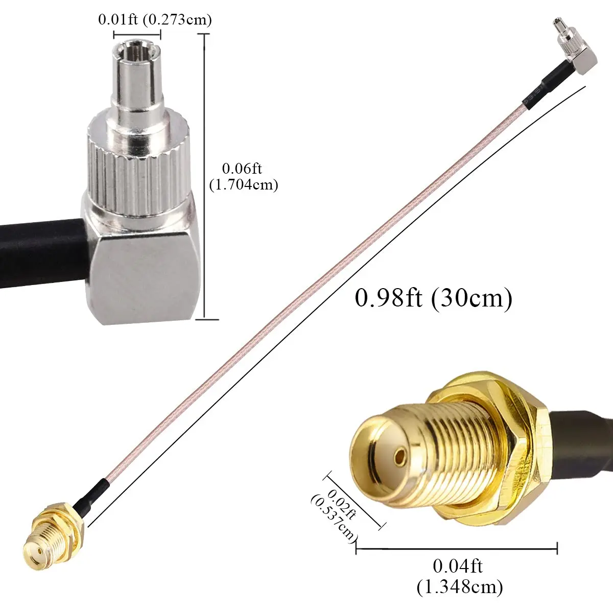 crc9 ts9 macho duplo conector cabo de 02