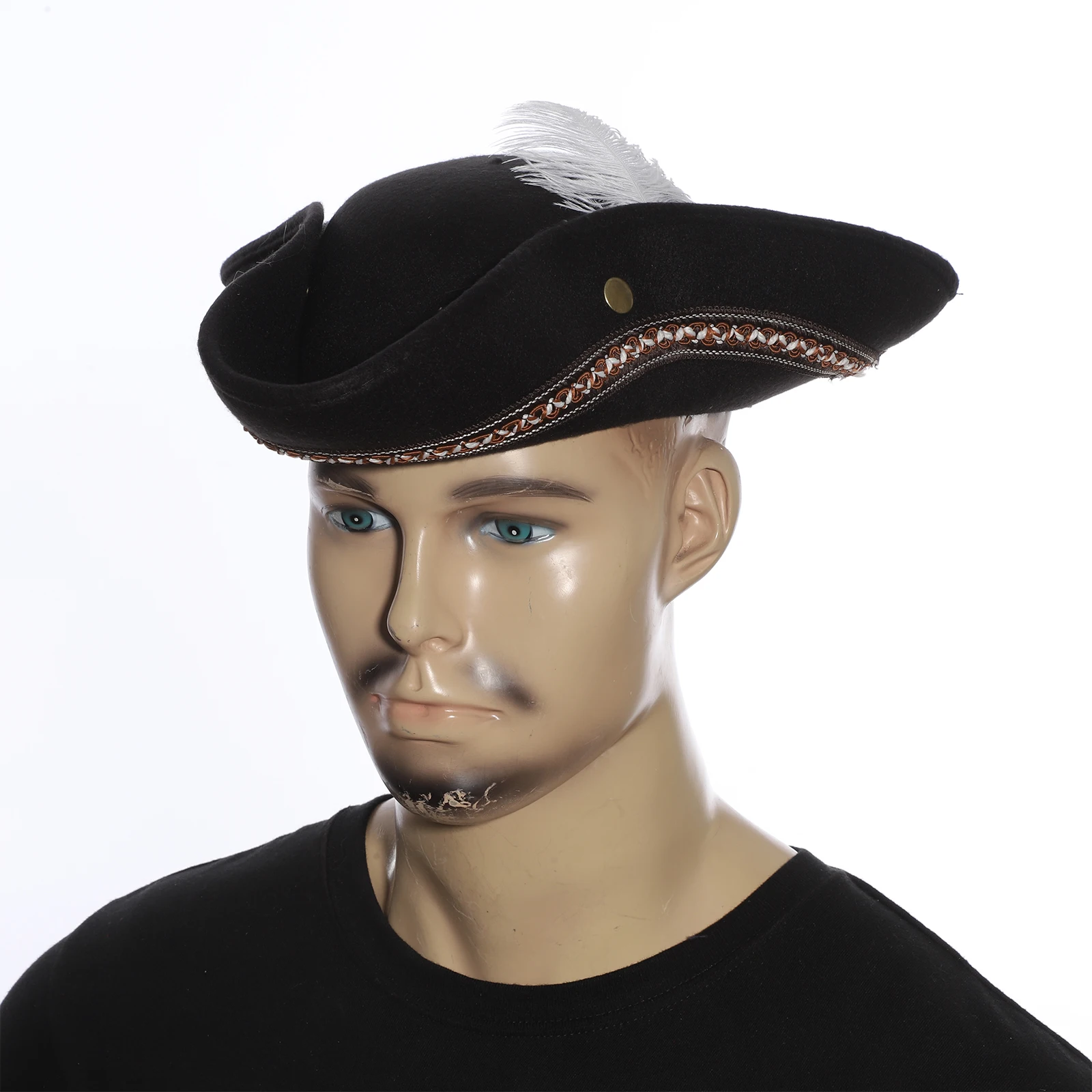 Men Women Tricorn Hat Pirates Cap Wide Brim Captain Halloween Cosplay Themed Party Costume Accessory For Historical Reenactments cosplay hat,cosplay prop accessories