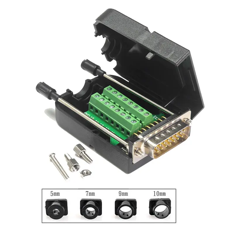 DB15 Connector 15 Pin Breakout Board D-SUB Adapter Male Terminal Adapter  Board Module 15 pin Connector Plug with Case Sub Board - AliExpress