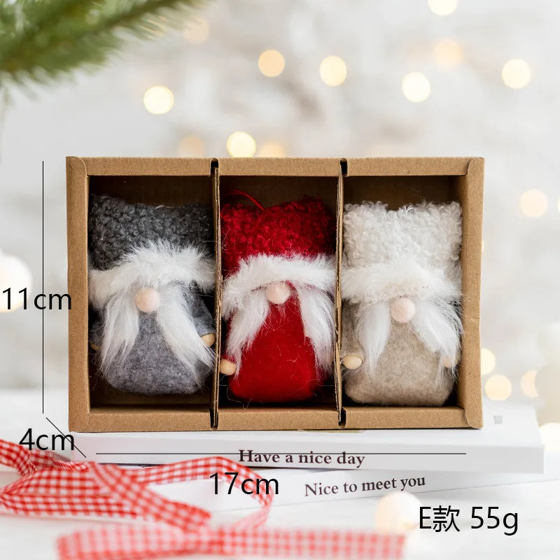 thumbnail image 1 of 4 piezas/caja de minimuñeco de Papá Noel del bosque, colgante para árbol de Navidad, decoración navideña para el hogar, muñeco de gnomo, regalos de Año Nuevo 2023 para niños, 1 of 5