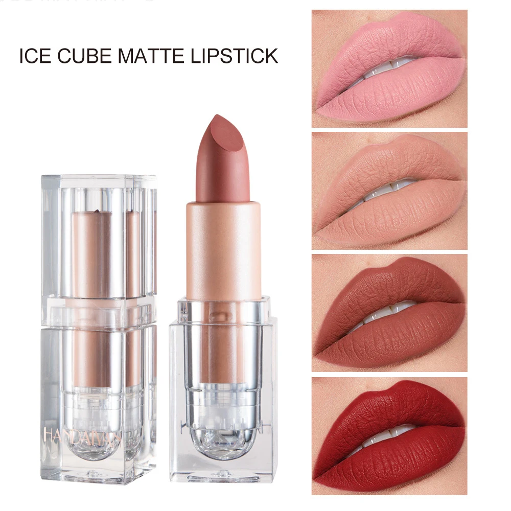 

12 Colors Small Ice Cubes Matte Lipstick Waterproof Long Lasting Lip Stick Sexy Red Pink Velvet Nude Lipsticks Women Cosmetics