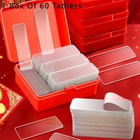 60 Sheets/Box Multipurpose Transparent Double-sided 60 Pcs Reusable Washable Waterproof Double Sided Adhesive Tape 1