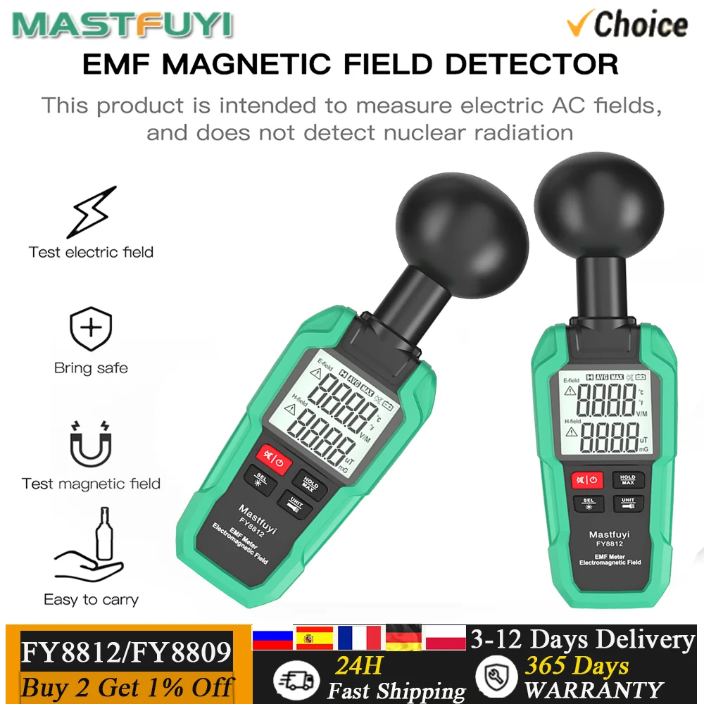 EMF Meter Electromagnetic Field Tester High Precision Electromagnetic Radiation Gauge Wave Radiation Detector radiation detector emf meter tester