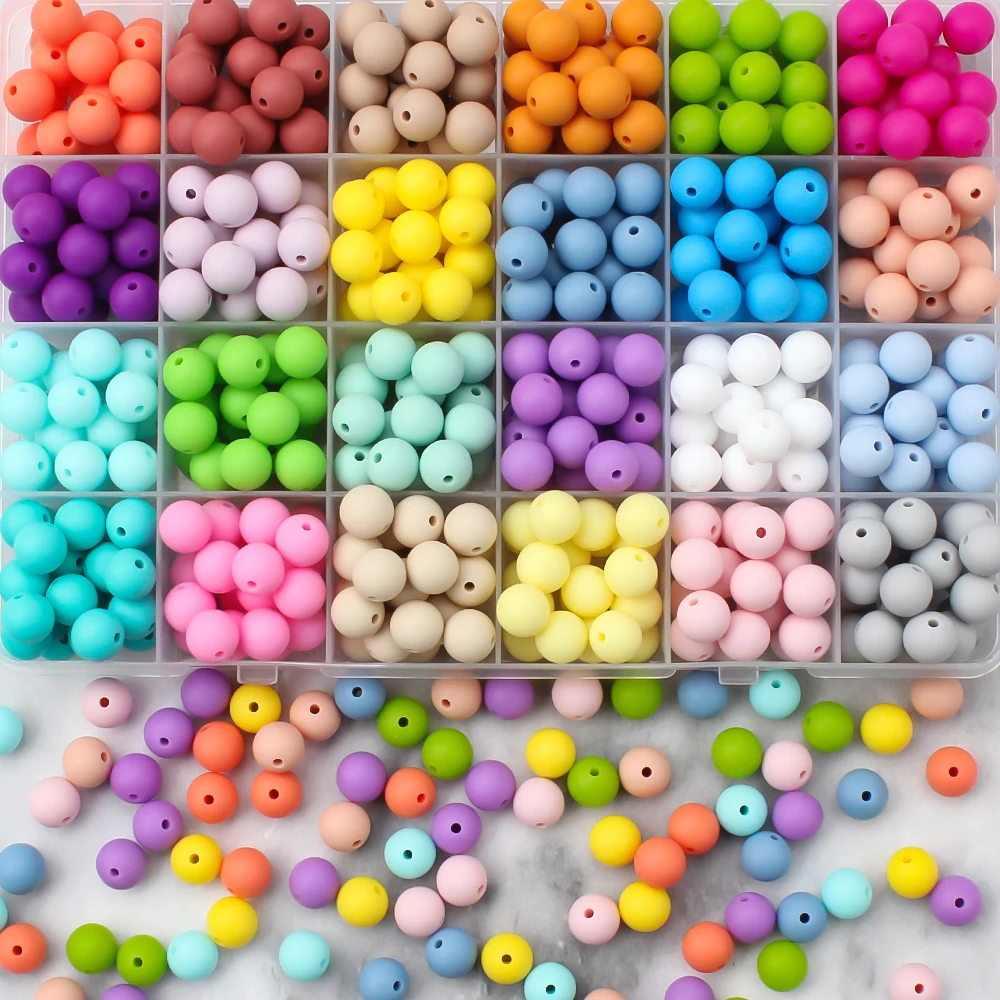 Silicone Beads for DIY Jewelry and Crafting - BPA Free, 12mm Round - Assorted Quantities