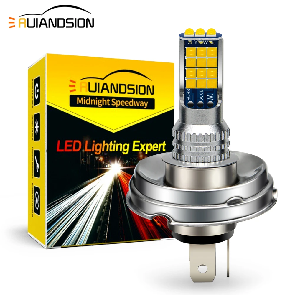 Ba20d Led Motorcycle Headlight Scooter Light Bulb Ba20d Led 2000lm