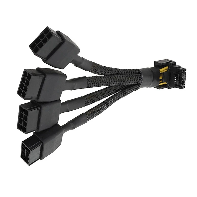 

2X For GPU RTX4090 RTX4080 4X8 Pin PCI-E To 16 Pin Graphics Card Power Cable 12VHPWR Connector 90 Degree Elbow Cable