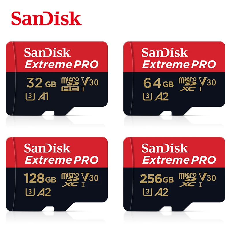 

SanDisk Extreme Pro флэш 128 ГБ карта Micro SD карта SDXC UHS-I 400 Гб 256 ГБ 64 Гб U3 V30 TF карта памяти адаптер для камеры DJI