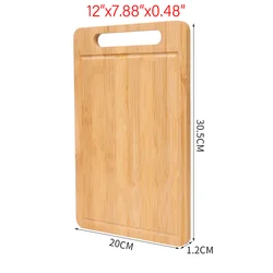 Premium Bamboo Wooden Cutting Board - Thick and Durable for Meat, Fruit, and Vegetables (M 30.5CMx20CMx1.2CM)