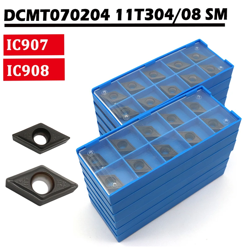 types of vices DCMT11T304 DCMT11T308 SM IC907 IC908 Internal Turning Tools Carbide Insert DCMT 11T304 Metal Lathe Tools Inserts shell end mill