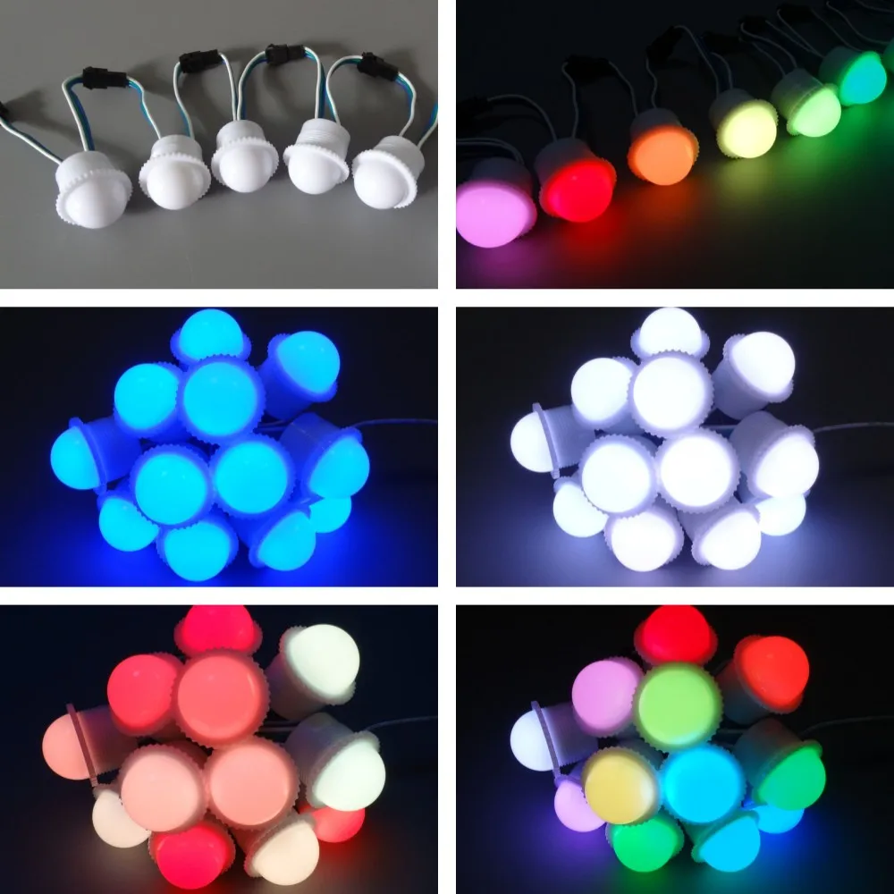 DC12V WS2811 IC RGB Led Module Pixel 3leds 5050 SMD Waterproof Diameter 26MM Transparent /Milky Cover Point Light