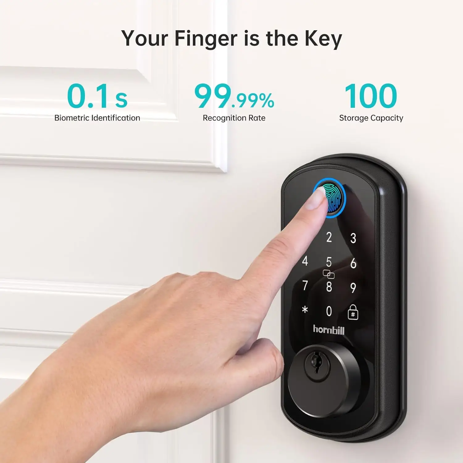 Entry Fingerprint Deadbolt with Handle Set Electronic Digital Keypad Door Locks APP