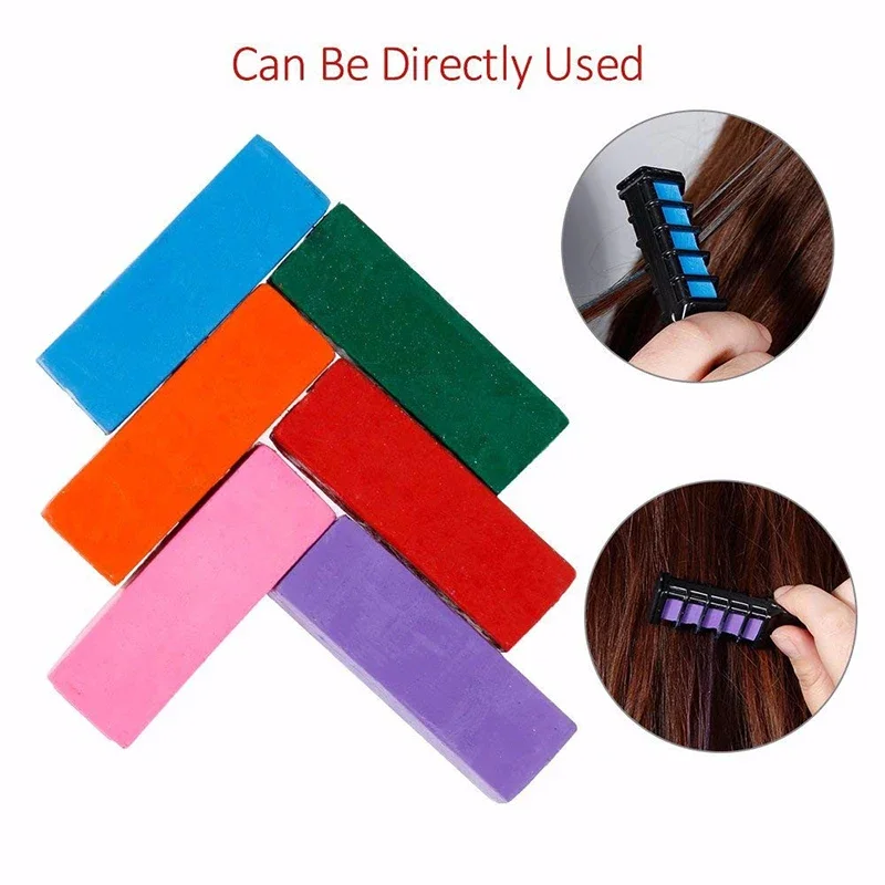 10/6/1 pcs Hair Dye Chalk Pro Crayons For Hair Temporary Dye Comb Colorinng Chalk Gray Color Mascara Hair Dye Chalk