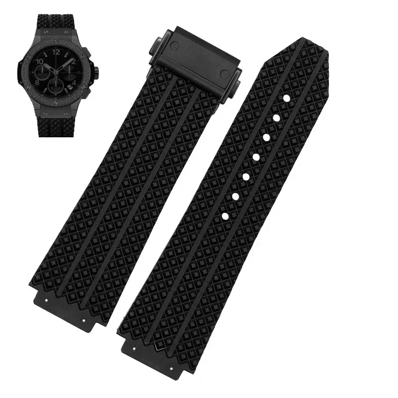 Silicone Waterproof Men's Watch Strap - Durable Rubber Bracelet Wristband