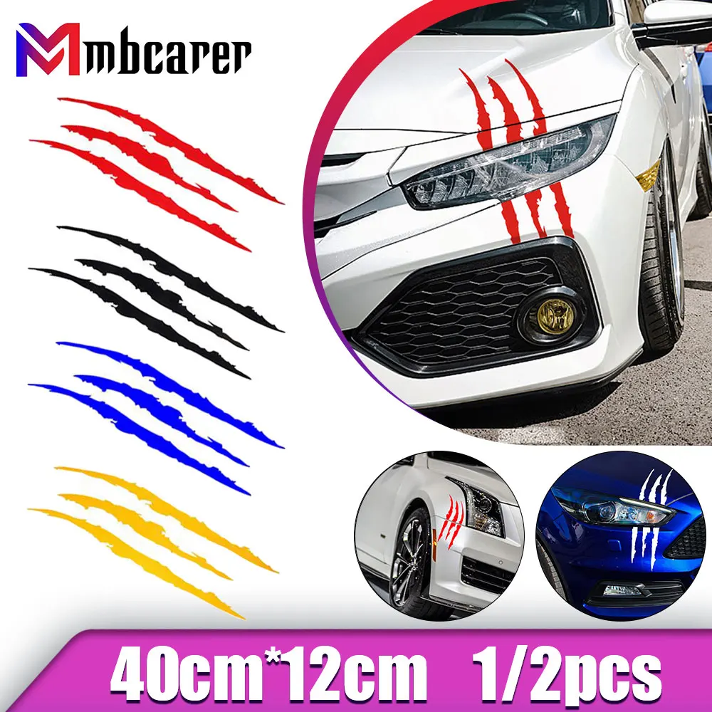 Car Trunk Lid Monster Car Sticker Decal Car Scratch Cover Body Sticker PVC  Waterproof Bumper Windscreen
