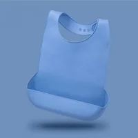 Adult Silicone Bib Elderly Eating Bib Waterproof Burping Cloth Large Size Unisex Adjustable Bib Reusable Elderly No-wash Protect 1