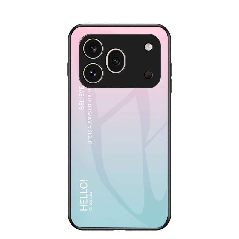 Premium Gradation Tempered Glass Protective Case with Hard Back Bumper
