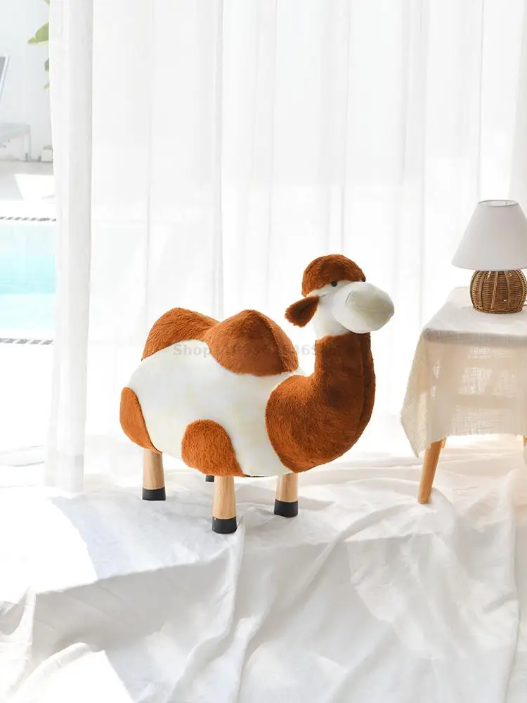 Camel Sitting Stool Cartoon Animal Stool Living Room Ornaments Shoe Changing Sofa Children's Doll housewarming gift