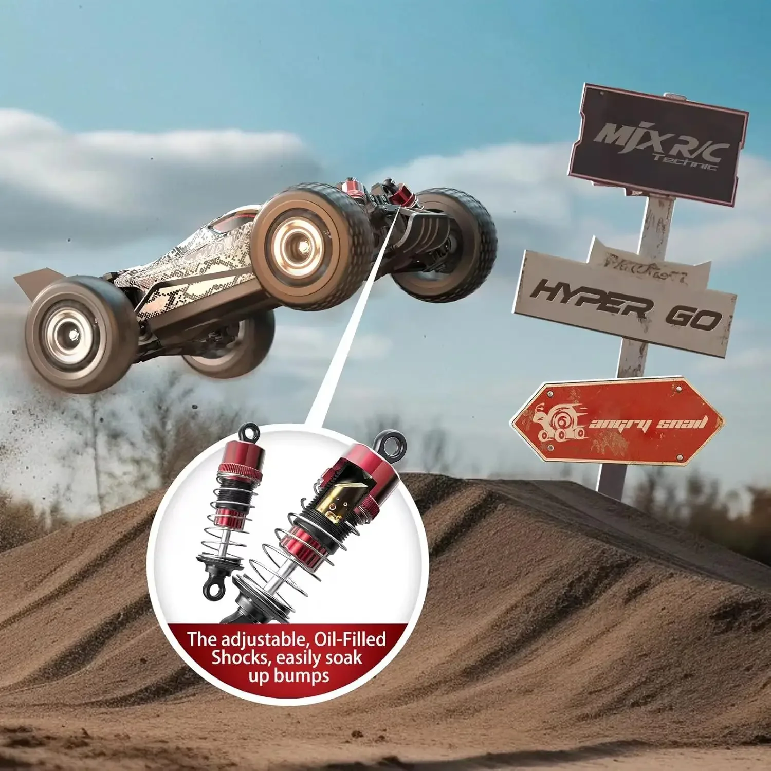 Buggy Fast RC Cars for Adults Max 38 mph Truck 4WD High Speed Racing Car with 2S