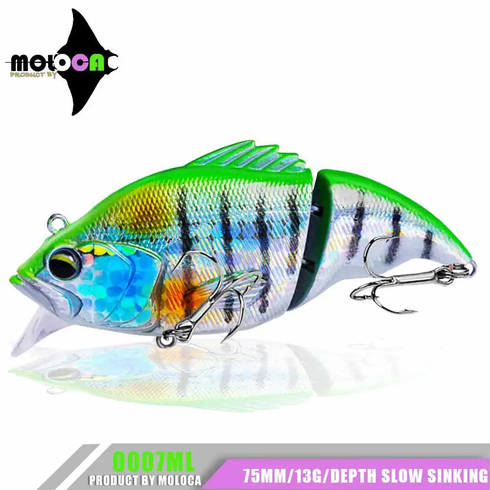 

Fishing Accessories Slow Sinking Vibration 75mm 13g Swimbaits Wobblers Two Knot Minnow Peche A La Carpe Isca Artificial Tackle