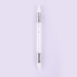 Dual-Ended Silicone Nail Art Carving and Painting Pen (White)