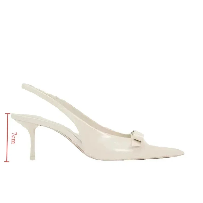Summer High Heeled Sandals Women Elegant Bow Decoration Fashion Party Wedding Slingback Sexy Stiletto Ladies Dress Shoes women sandals women high heels