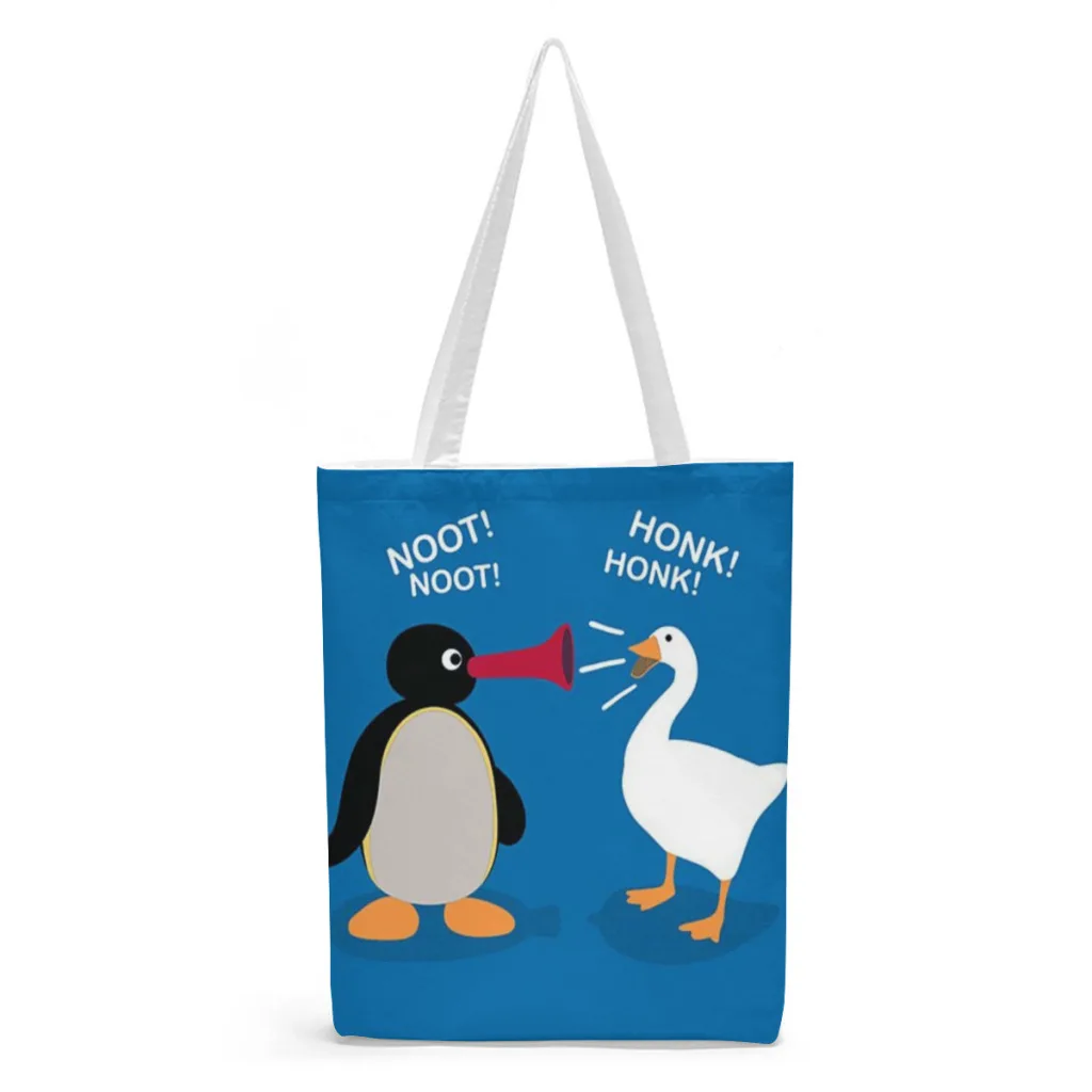 Pingu Pinga холщовые сумки в виде пингвина, Женская Складная многоразовая фотосумка